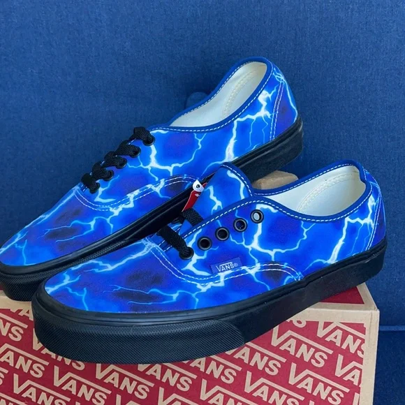 Vans Men’s Authentic Lightning Black/Blue Sneakers - Picture 7 of 16